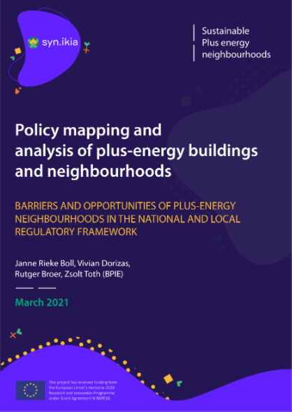 Policy recommendations for sustainable plus energy neighbourhoods and buildings